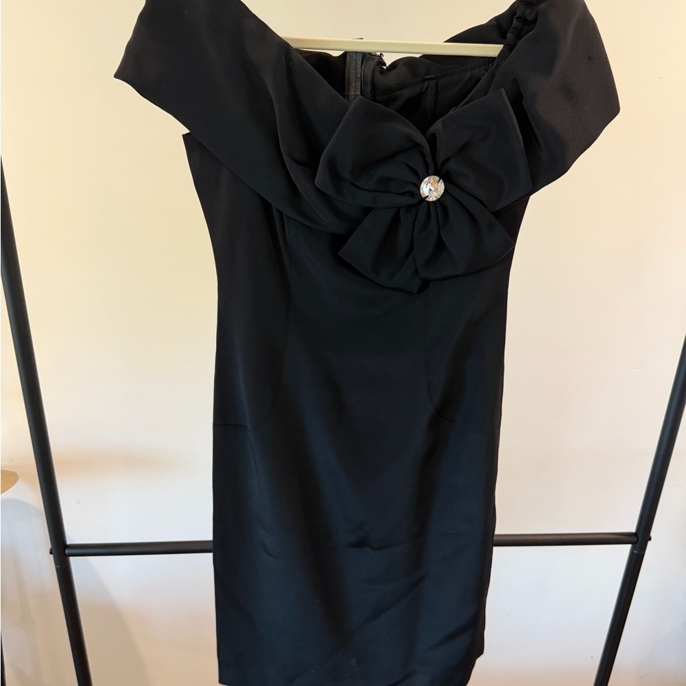 Short black off shoulder dress in size 4